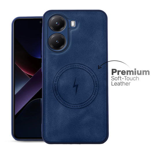Refined PU Leather Case for Poco X7 Pro 5G , with Support for MagSafe & Wireless Accessories