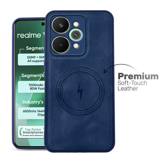 Refined PU Leather Case for Realme 15 Pro 5G , with Support for MagSafe & Wireless Accessories