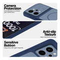 Blue phone case for Realme P4 Power 5G showing camera safety edges, anti slip side grip and easy press button covers.