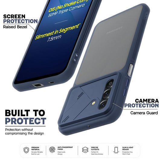 Premium Frosted Back Cover with Textured Camera Design & Metal-Look Buttons for Samsung A17 5G