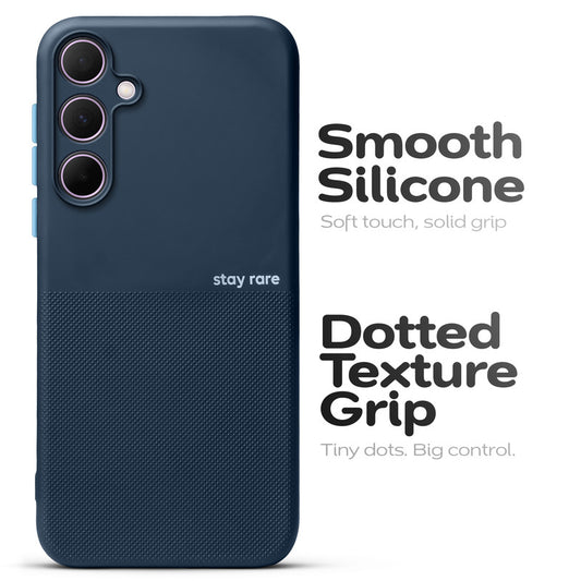 Premium Silicone Textured Case With Camera Protection & Inner Microfiber Lining Back Cover For Samsung A35 5G