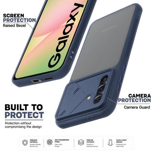 Premium Frosted Back Cover with Textured Camera Design & Metal-Look Buttons for Samsung A56 5G