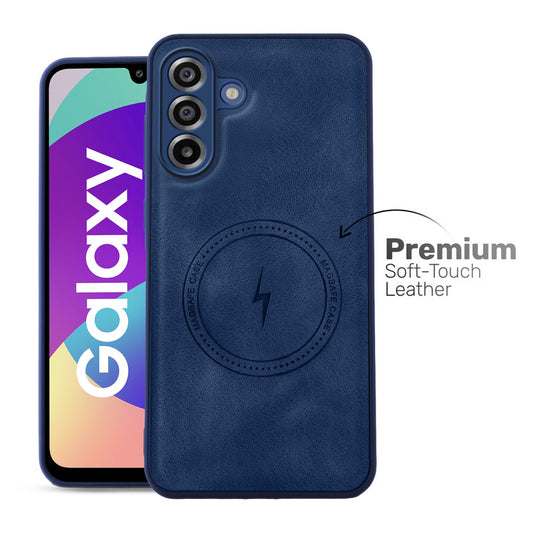 Refined PU Leather Case for Samsung F17 5G , with Support for MagSafe & Wireless Accessories
