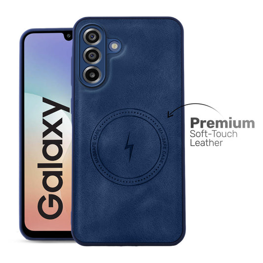 Refined PU Leather Case for Samsung M17 5G , with Support for MagSafe & Wireless Accessories