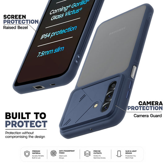 Premium Frosted Back Cover with Textured Camera Design & Metal-Look Buttons for Samsung M17 5G