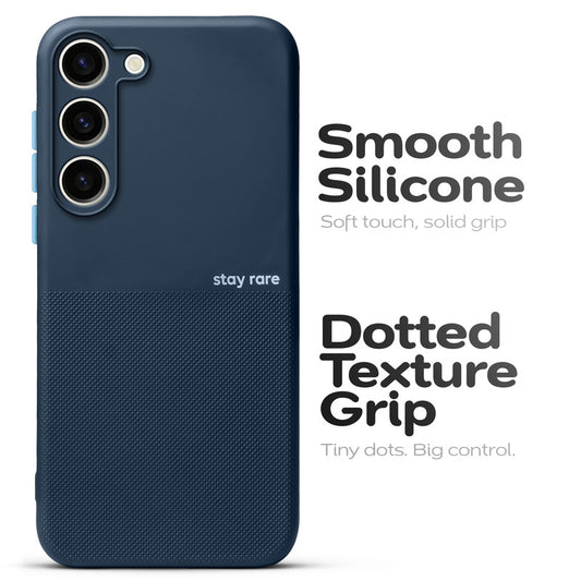 Premium Silicone Textured Case With Camera Protection & Inner Microfiber Lining Back Cover For Samsung S23 5G