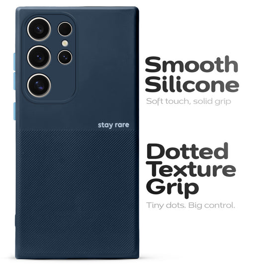 Premium Silicone Textured Case With Camera Protection & Inner Microfiber Lining Back Cover For Samsung S23 Ultra 5G