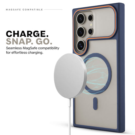 Premium MagSafe Case for Samsung S23 Ultra 5G with Frosted Back, Soft Silicone Edges & Raised Camera Protection