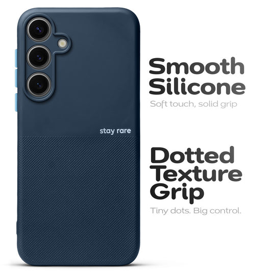 Premium Silicone Textured Case With Camera Protection & Inner Microfiber Lining Back Cover For Samsung S25 5G
