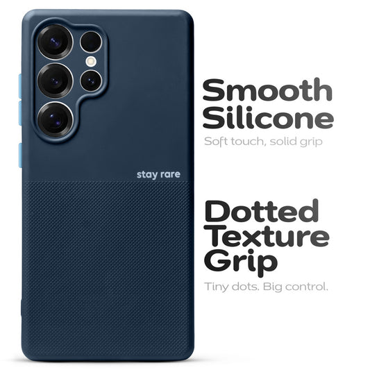 Premium Silicone Textured Case With Camera Protection & Inner Microfiber Lining Back Cover For Samsung S25 Ultra 5G