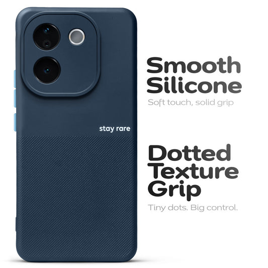 Premium Silicone Textured Case With Camera Protection & Inner Microfiber Lining Back Cover For Vivo T3 Pro 5G