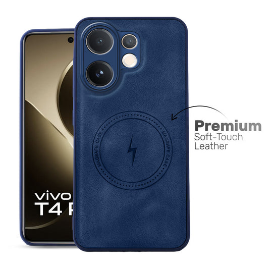 Refined PU Leather Case for Vivo T4 Pro 5G , with Support for MagSafe & Wireless Accessories
