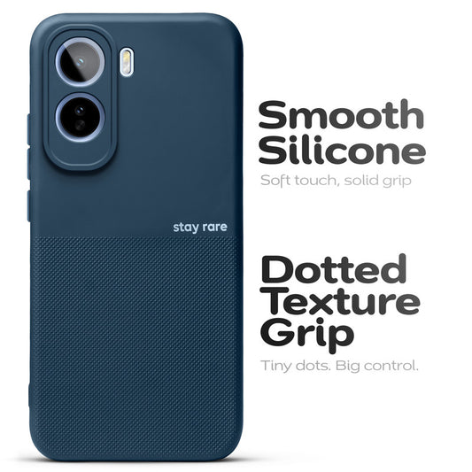 Matte Grip Silicone Case With Camera Protection & Microfiber Lining For Vivo T5 Pro 5G