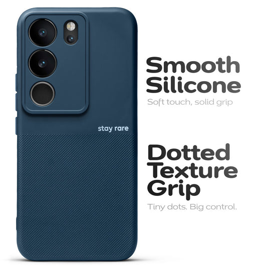 Matte Grip Silicone Case With Camera Protection & Microfiber Lining For Vivo V29 Pro 5G