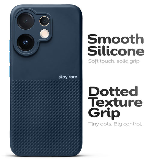 Premium Silicone Textured Case With Camera Protection & Inner Microfiber Lining Back Cover For Vivo V60 5G