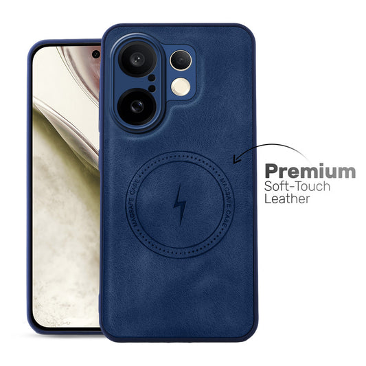 Refined PU Leather Case for Vivo X200 FE 5G , with Support for MagSafe & Wireless Accessories