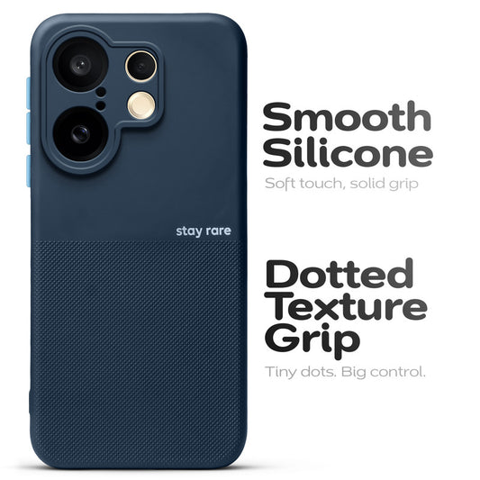 Premium Silicone Textured Case With Camera Protection & Inner Microfiber Lining Back Cover For Vivo X200 FE 5G