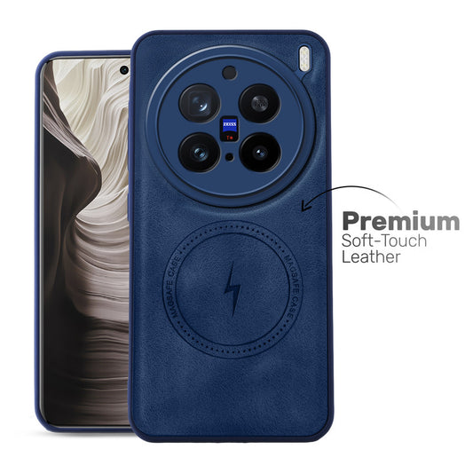 Refined PU Leather Case for Vivo X200 Pro 5G , with Support for MagSafe & Wireless Accessories