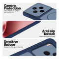 Blue phone case forMotorola Vivo X300 5G showing camera safety edges, anti slip side grip and easy press button covers.