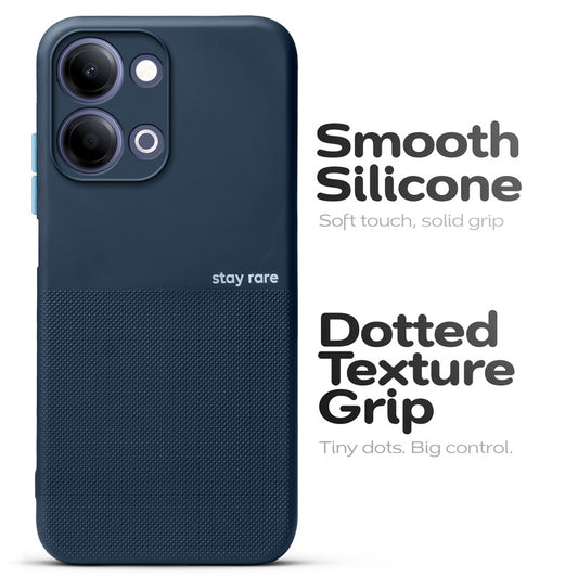 Premium Silicone Textured Case With Camera Protection & Inner Microfiber Lining Back Cover For Vivo Y11 5G