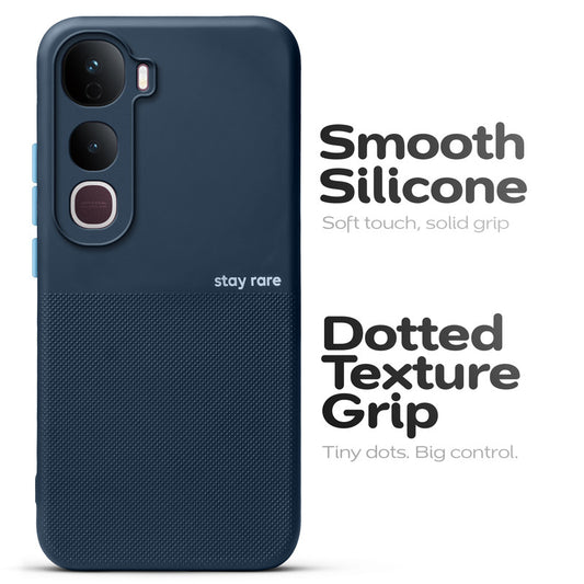 Premium Silicone Textured Case With Camera Protection & Inner Microfiber Lining Back Cover For Vivo Y400 Pro 5G
