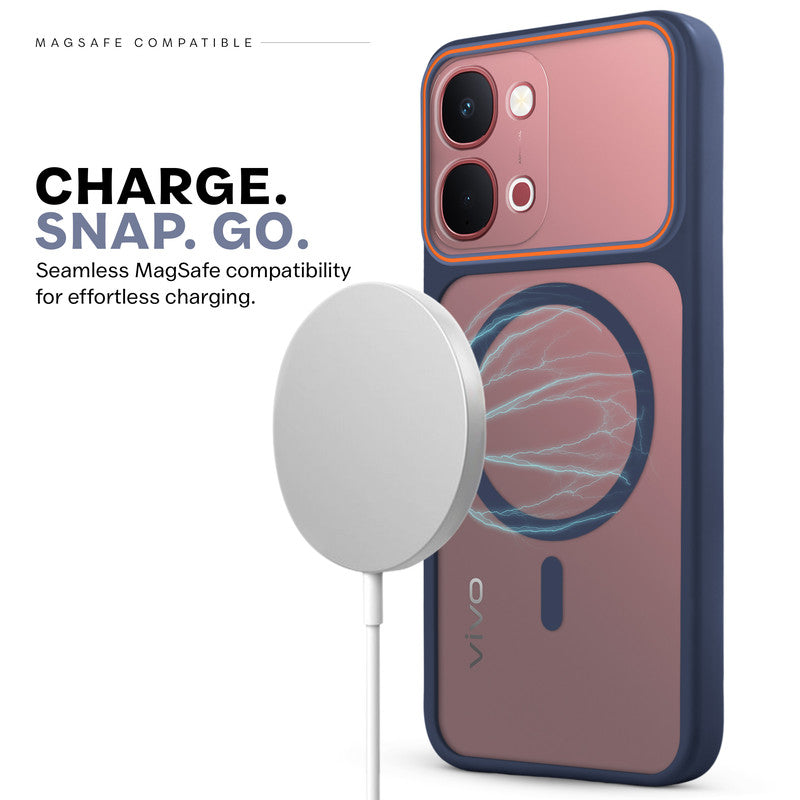 Premium Magnetic Case for Vivo Y51 Pro 5G with Frosted Back, Soft Silicone Edges & Raised Camera Protection