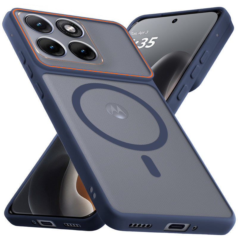 Premium Magnetic Case for Motorola Moto Edge 70 Fusion 5G with Frosted Back, Soft Silicone Edges & Raised Camera Protection