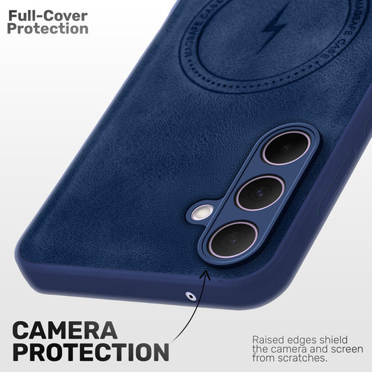 Refined PU Leather Case for Samsung A35 5G , with Support for MagSafe & Wireless Accessories