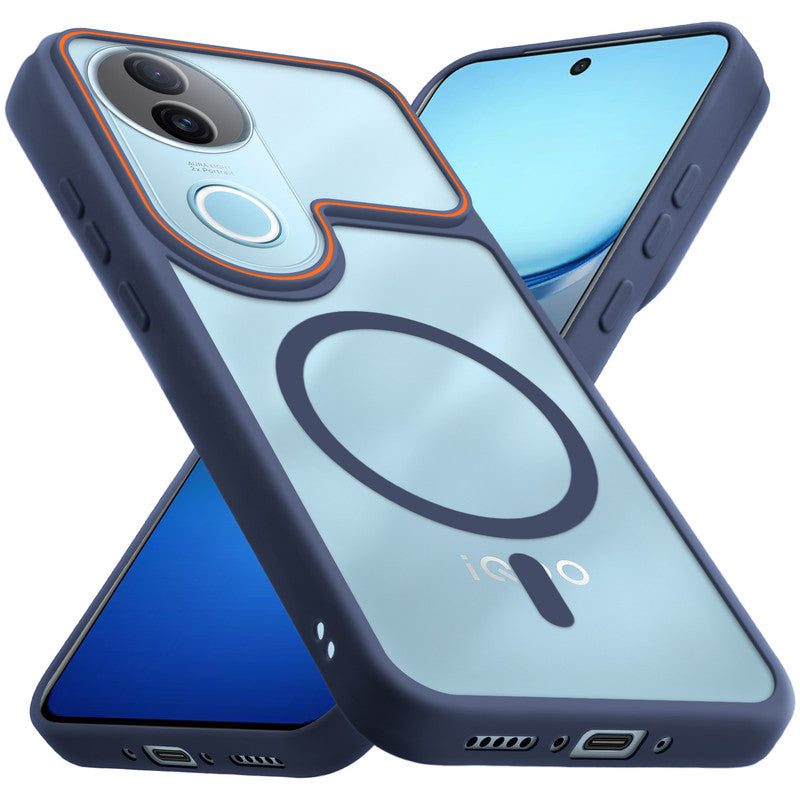 Premium Magnetic Case for iQOO Z10R 5G with Frosted Back, Soft Silicone Edges & Raised Camera Protection