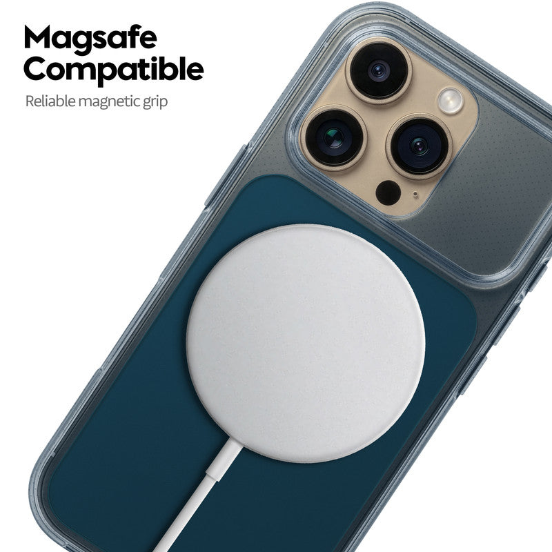 Silicone Hybrid Hard Back Cover with Wireless Charging Support for Apple iPhone 16 Pro