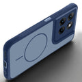 Angled view of Blue mobile case for Motorola G37 5G with proper charging port cutout, speaker holes and strong corner protection.