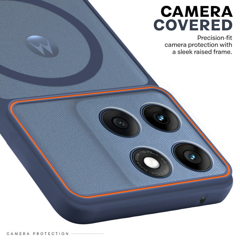 Premium Magnetic Case for Motorola Moto Edge 60 Fusion 5G with Frosted Back, Soft Silicone Edges & Raised Camera Protection