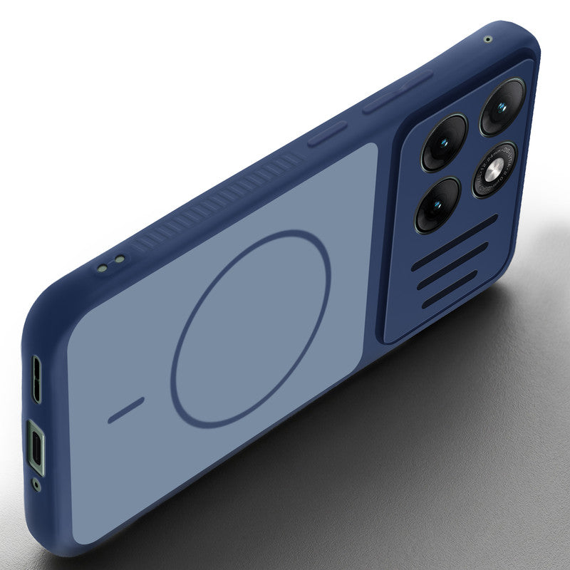 Angled view of Blue mobile case for Motorola Moto Edge 70 Fusion 5G with proper charging port cutout, speaker holes and strong corner protection.