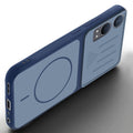 Angled view of Blue mobile case for OnePlus Nord CE 4 Lite 5G with proper charging port cutout, speaker holes and strong corner protection.