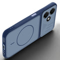 Angled view of Blue mobile case for Oppo A6C 4G with proper charging port cutout, speaker holes and strong corner protection.