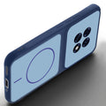 Angled view of Blue mobile case for Oppo F31 Pro Plus 5G with proper charging port cutout, speaker holes and strong corner protection.