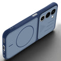 Angled view of Blue mobile case for Realme 16x 5G with proper charging port cutout, speaker holes and strong corner protection.