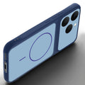 Angled view of Blue mobile case for Realme Narzo 90 5G with proper charging port cutout, speaker holes and strong corner protection.