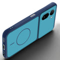Angled view of Blue mobile case for Redmi A7 Pro 5G with proper charging port cutout, speaker holes and strong corner protection.