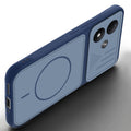 Angled view of Blue mobile case for Redmi Note 17 5G with proper charging port cutout, speaker holes and strong corner protection.