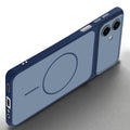 Slim silicone Blue phone case for Samsung F70e 5G side angle view showing grip texture and precise cutouts