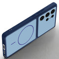 Angled view of Blue mobile case for Samsung S24 Ultra 5G with proper charging port cutout, speaker holes and strong corner protection.