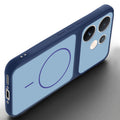 Angled view of Blue mobile case for Vivo T4 Pro 5G with proper charging port cutout, speaker holes and strong corner protection.
