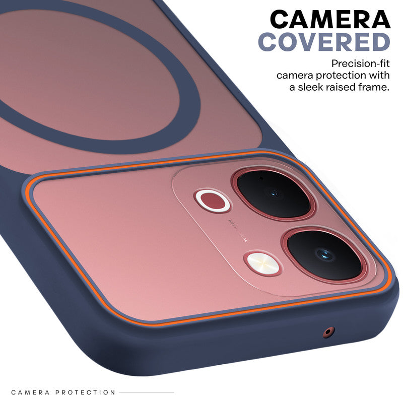 Premium Magnetic Case for Vivo Y51 Pro 5G with Frosted Back, Soft Silicone Edges & Raised Camera Protection