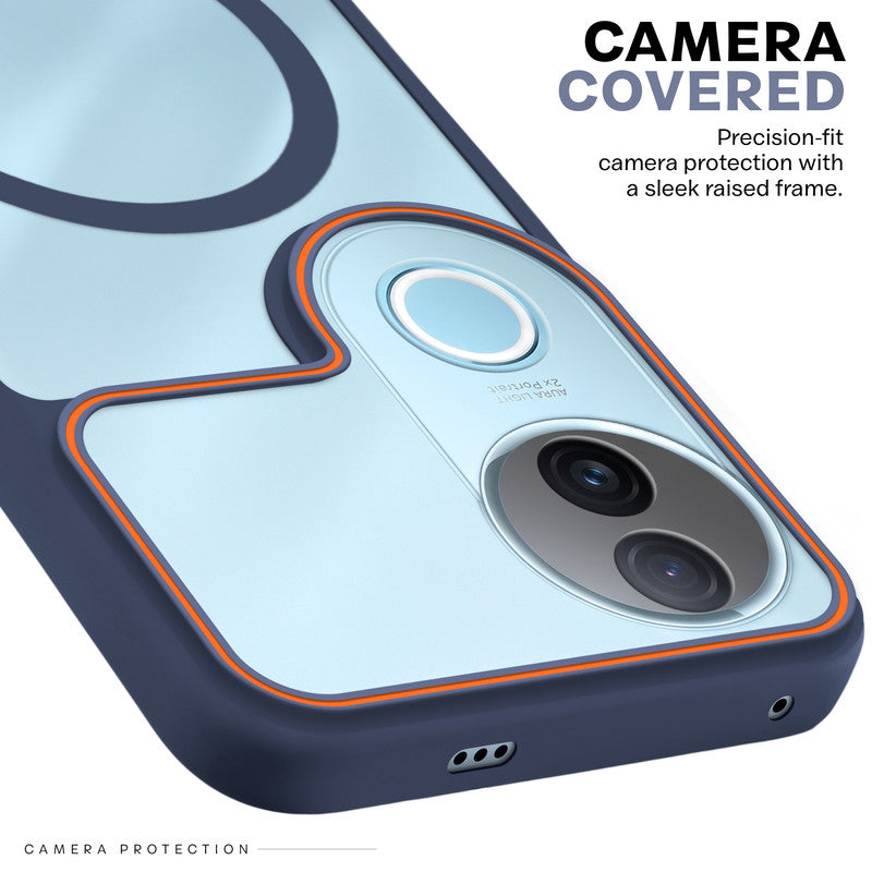 Premium Magnetic Case for iQOO Z10R 5G with Frosted Back, Soft Silicone Edges & Raised Camera Protection