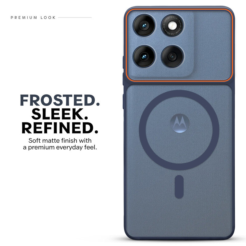 Premium Magnetic Case for Motorola Moto Edge 60 Fusion 5G with Frosted Back, Soft Silicone Edges & Raised Camera Protection