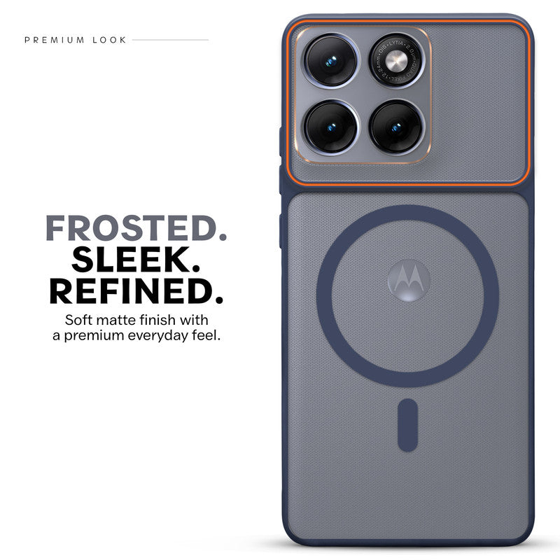 Premium Magnetic Case for Motorola Moto Edge 70 Fusion 5G with Frosted Back, Soft Silicone Edges & Raised Camera Protection