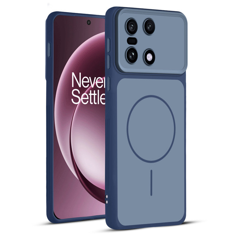 Full protective dual tone Blue silicone case for OnePlus 15 5G showing front and back design coverage