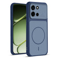 Front and back view of Blue protective back cover for OnePlus Nord 6 5G with textured sides, camera guard and slim fit design.