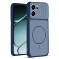 Front and back view of Blue protective back cover for OnePlus Nord CE 6 5G with textured sides, camera guard and slim fit design.